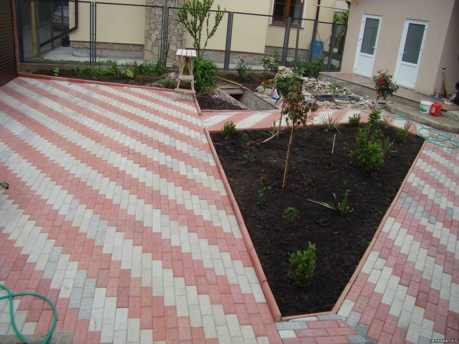 Дизайн двора частного дома тротуарной плиткой Дизайн двора частного дома тротуарной плиткой
