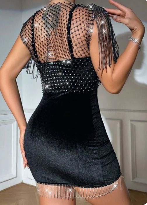 Балеро сетчатое со стразами