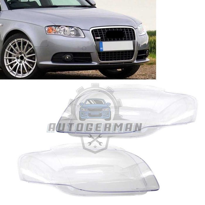 Капаци фарове Audi A4 B7 (04-07) стъкло фар крушки Ауди А4 Б7 xenon