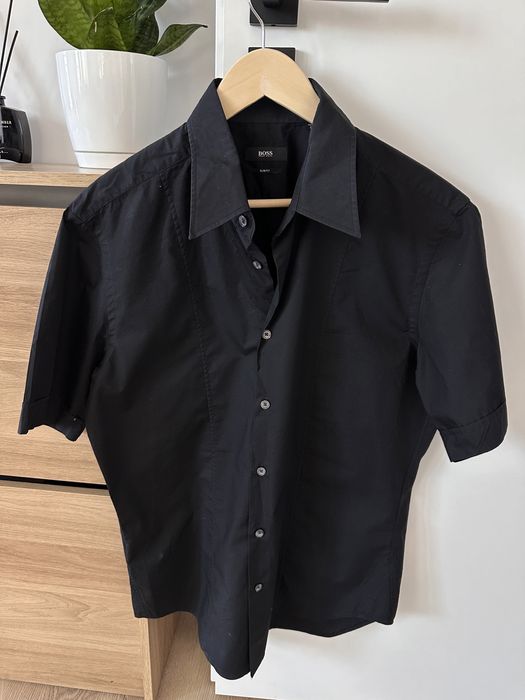 Camasa HUGO BOSS Negru Slim Fit Maneca Scurta Barbati | Marime L