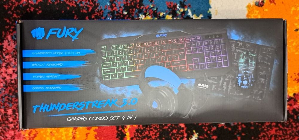 Kit Gaming 4 in 1 Fury Thunderstreak  - Tastatura, Mouse, Casti si Mousepad