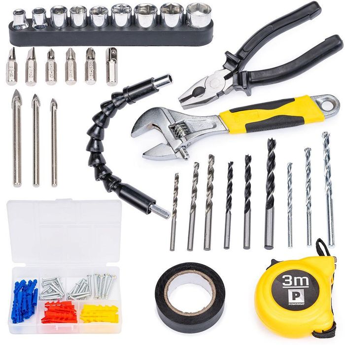 Masina de gaurit cu acumulator 20V 100 accesorii, Powermat