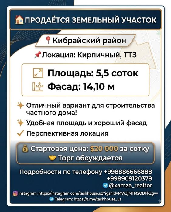 Продается 5.5 соток участок Кирпичный ТТЗ
