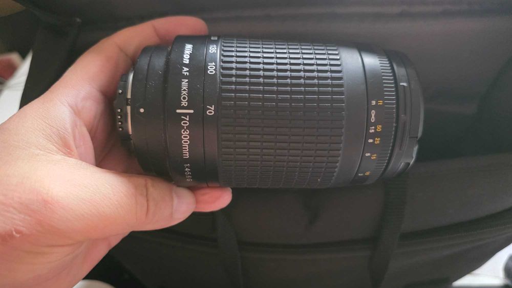 Nikon D90 тяло Обектив Nikon AF Nikkor 70–300mm (по-стария, не VR) Обектив Nikon AF-S Micro Nikkor 40mm f/2.8G DX Светкавица Nikon Speedlight SB-910