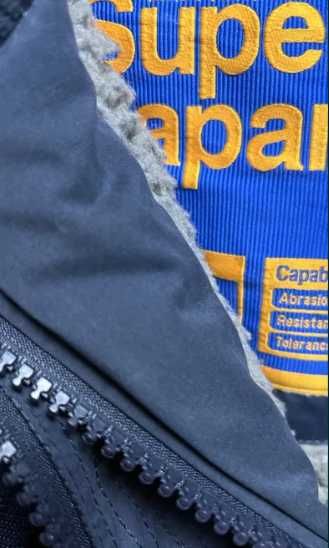 Geaca Superdry Marime L Albastru-Gluga-Foarte Caldursa-Stare F Buna-OK