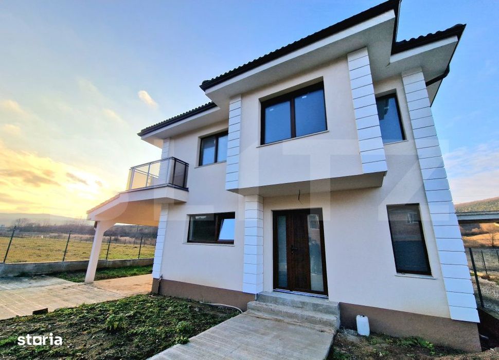 Casa individuala 110 mp utili, 400 mp teren, finisata modern, Luna de