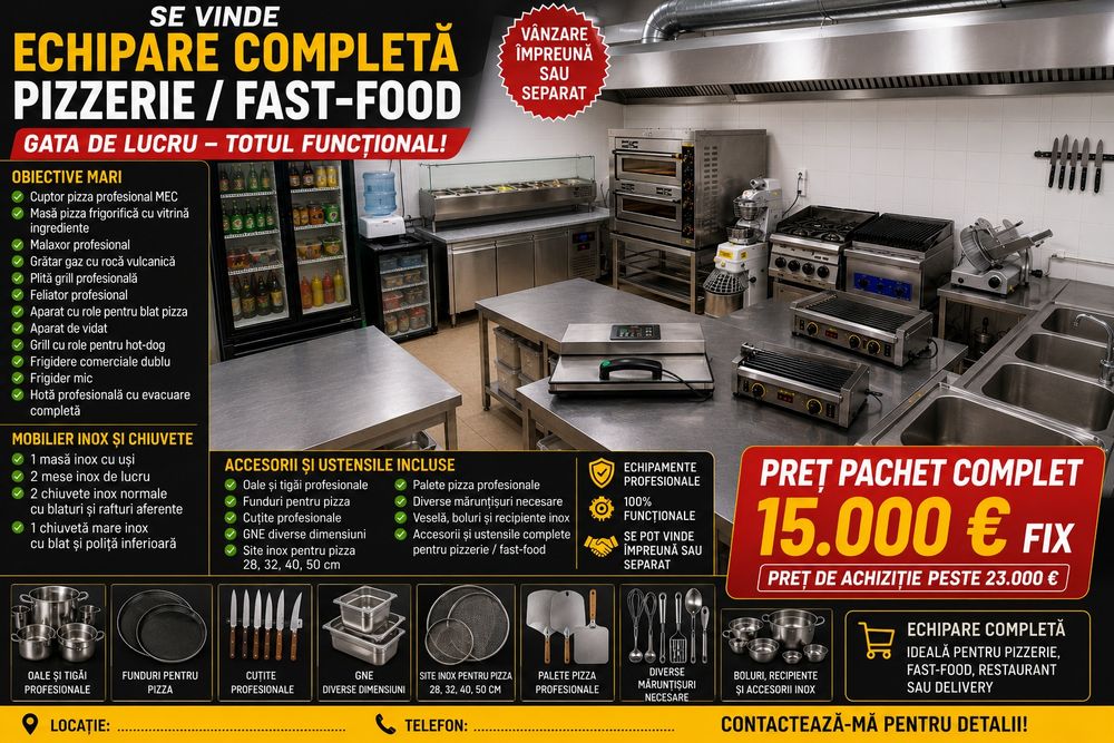 Echipamente complete pizzerie/fast-food
