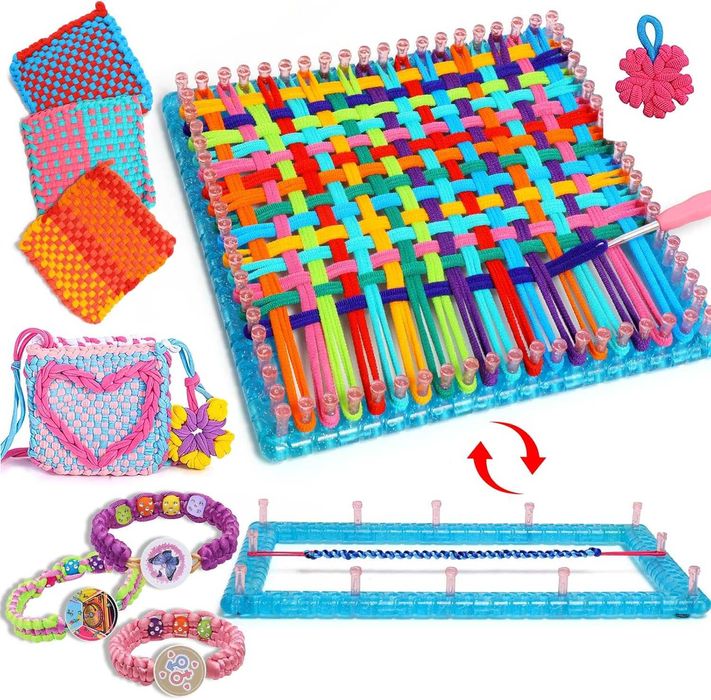 Комплект за тъкане и изработка на гривни Sunrad 2 в 1 за момичета