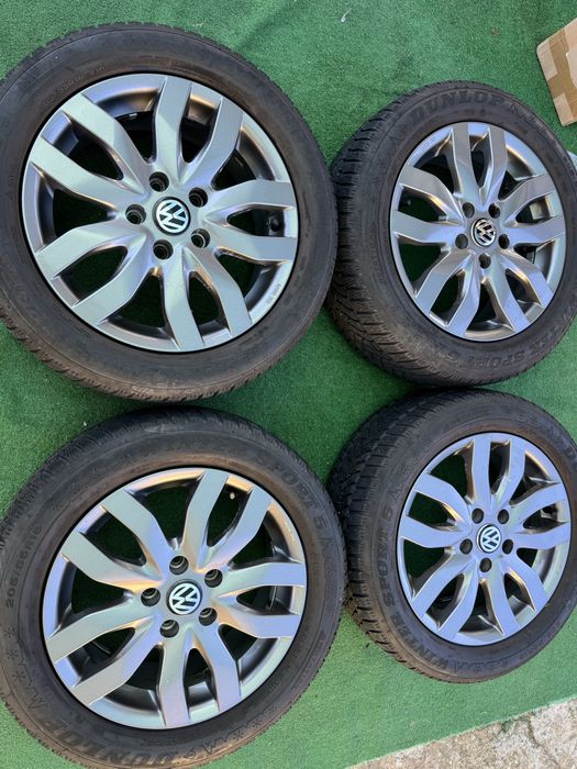 5x112 16 със зимни гуми dunlop 7mm за vw golf 5,6 passat touran kadi skoda seat