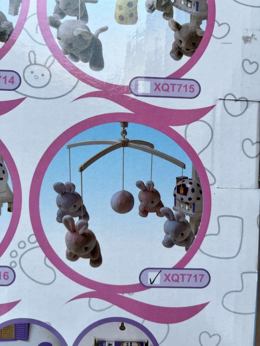 Музикална играчка за детско легло Чиполино Сини зайчета