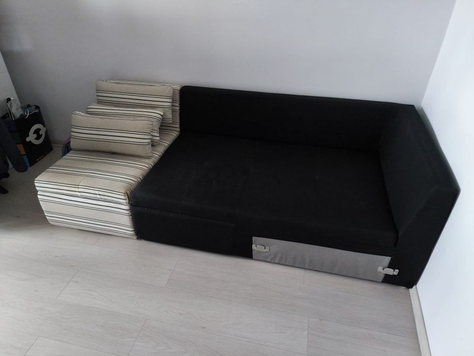 Black Friday- Canapea-colțar neagră mare