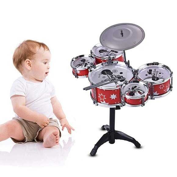 Детски Комплект Барабани с Чинел 5 барабана на стойка 3 модела столче