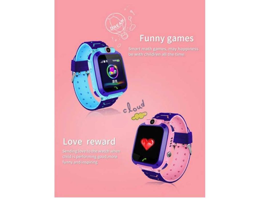 Водоустойчив детски 2G смарт часовник с вградена камера- син, розов