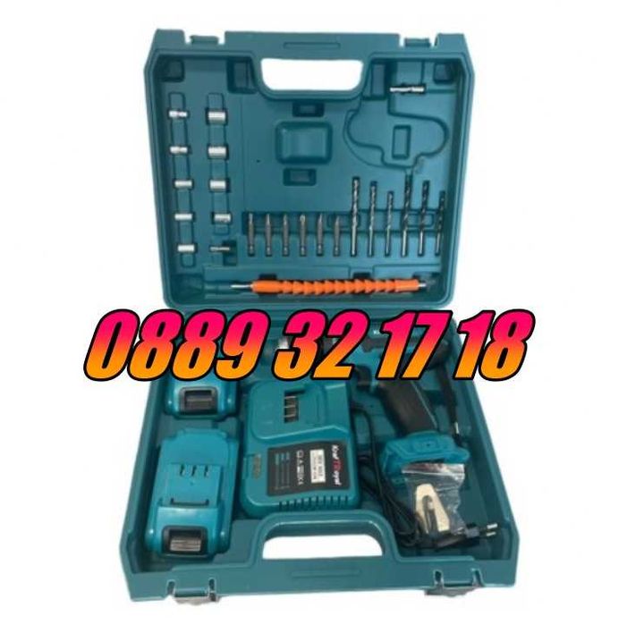 Акумулаторен ударен винтоверт 36V 8Ah с 25 части и 2 батерии