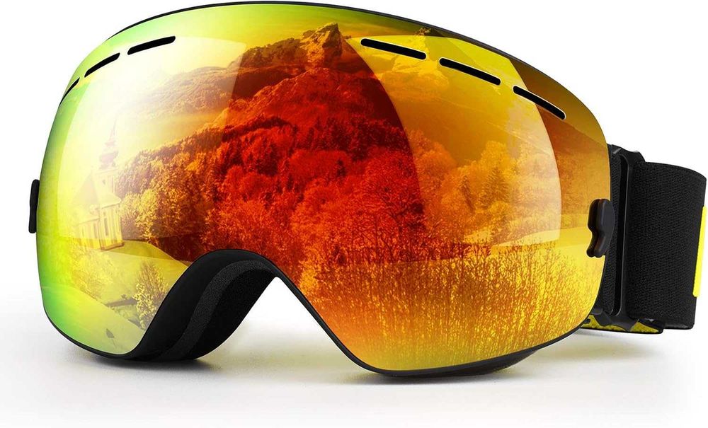 Ски/сноуборд очила Copozz UV400 – червена рамка, с калъф