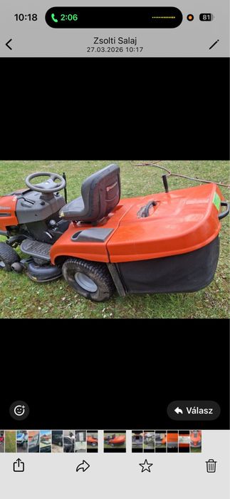 Tractoras tuns iarba husqvarna in doi cilindrii