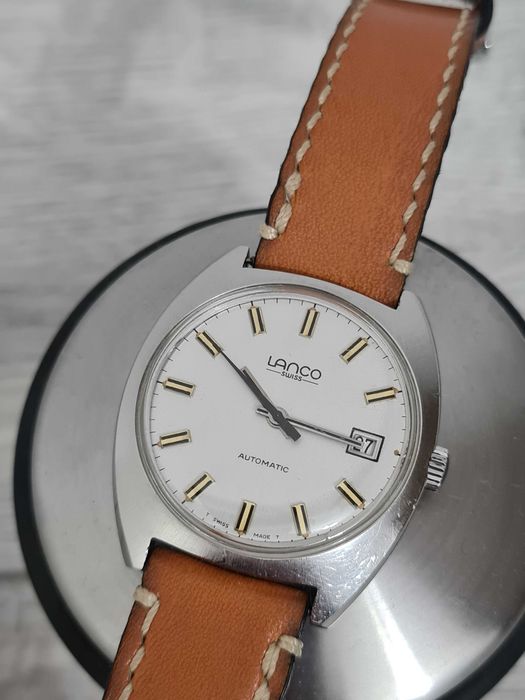 Ceas Lanco Automatic Date Textured Dial 1970 Vintage colectie