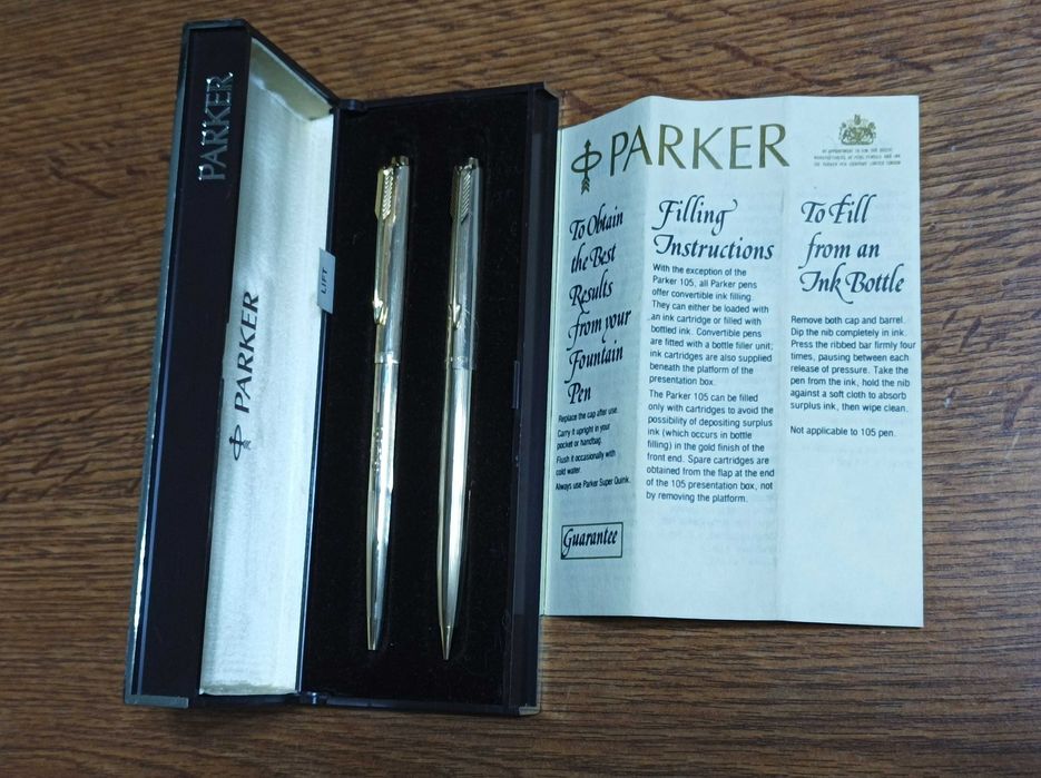 Pix si creion,PARKER, gold, noi in cutie