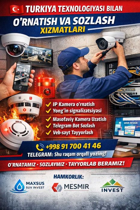 ip kamera ornatish turkiye bilan hamkorlik