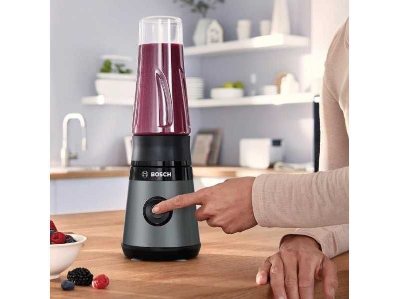 Мощен Мини Блендер за Смути Bosch MMB2111S - 450W, 0.6л, Черен