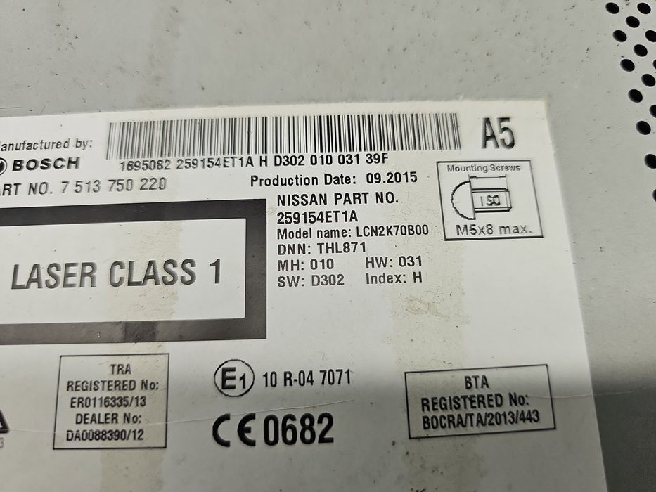 Radio CD cu navigatie Nissan Qashqai (2) [Fabr 2013-2017] 25915-4ET1A