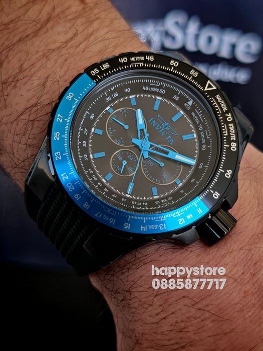 INVICTA Aviator blue/black 50 mm, Инвикта нов ръчен часовник