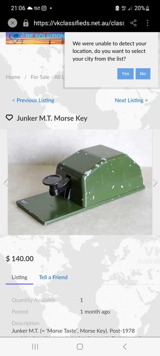 Cheie Dreapta cod MORSE Junker M.T. (‘Morse Taste’, Morse Key).