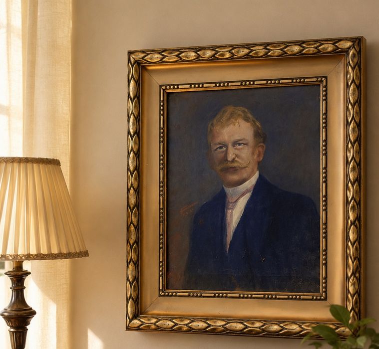 Portret in ulei pe pânză o lucrare veche semnată
