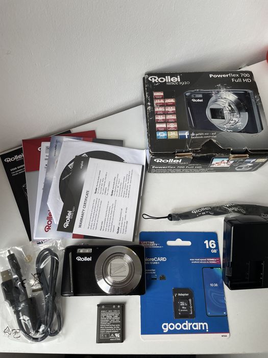 Camera Foto Digitala ROLLEI PowerFlex 700 Black, Full HD 1080p, 12.0MP 16GB Digital Camera Retro Digicam