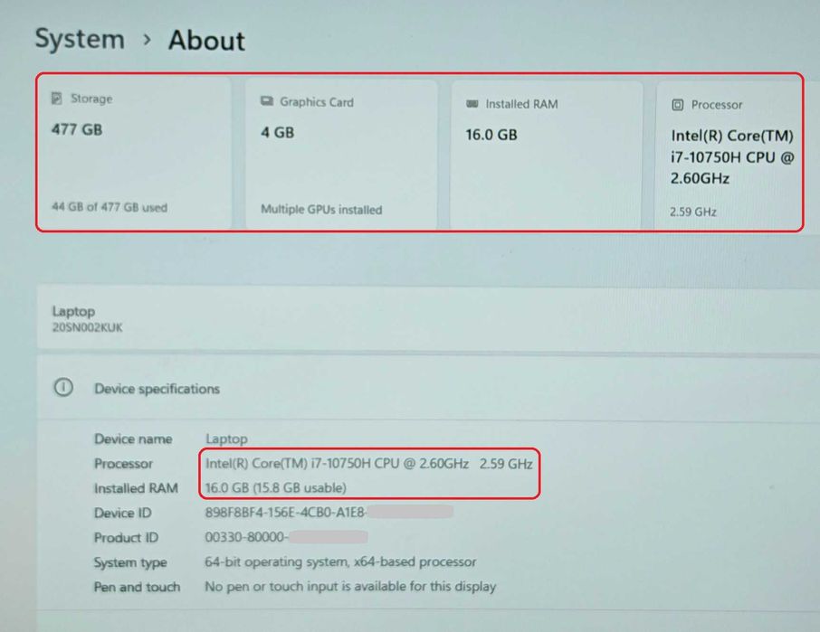 ThinkPad P17/Core i7-10750H/16GB RAM/512 SSD/Quadro T2000 4GB/17.3 IPS