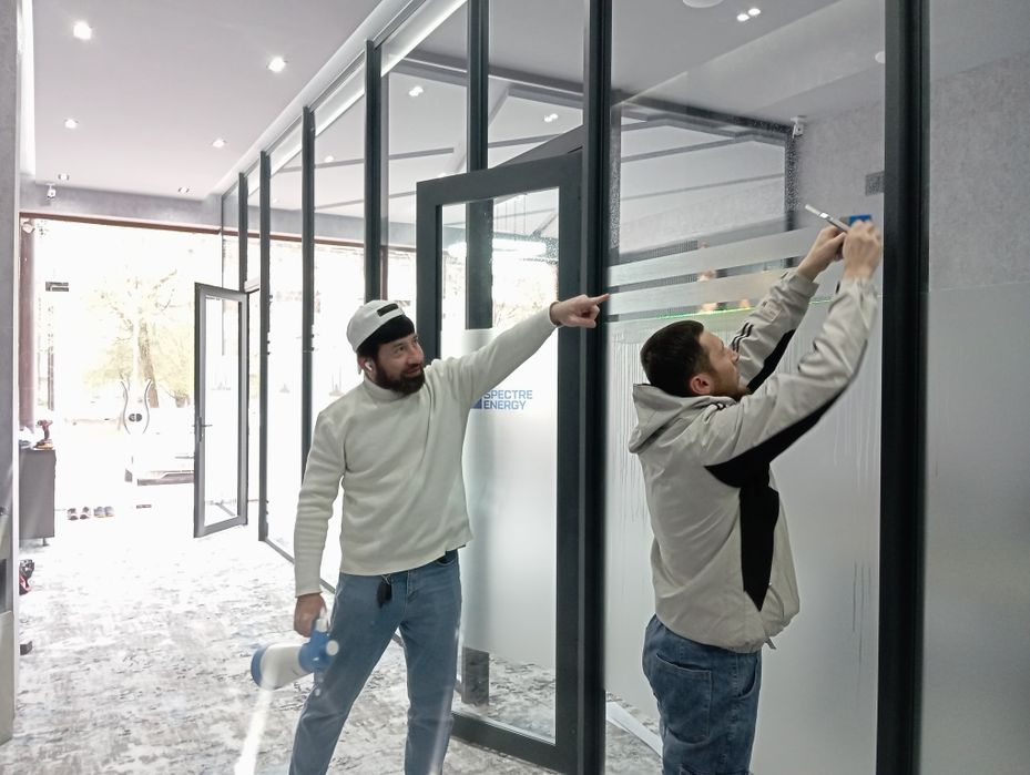 Декоративная пленка матовая туманка для офиса и здание 24/7