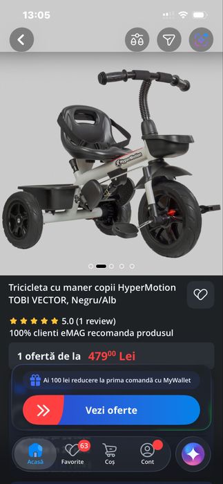 Tricicleta folosita foarte putin