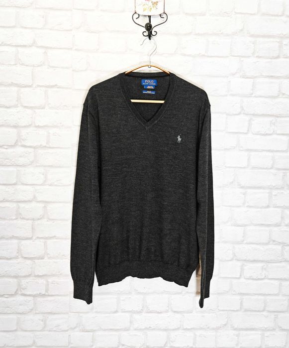 Ralph Lauren slim fit 100% Мериносова вълна мъжки пуловер размер L