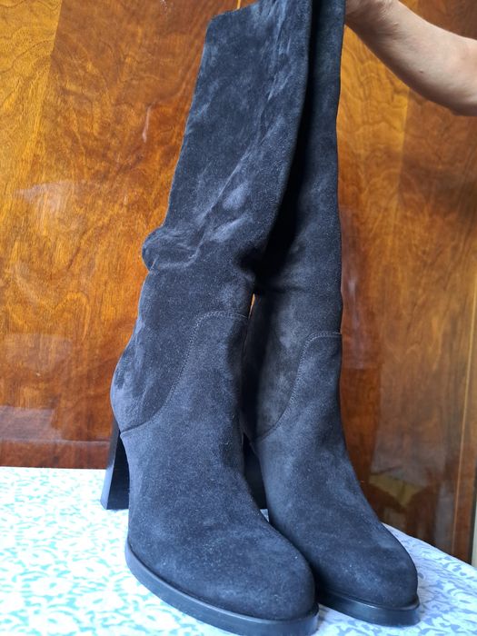 Сапоги замшевые модельные