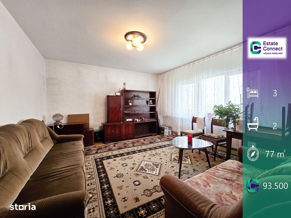 Apartament 3 camere, decomandat cu centrala - Micalaca Miorita