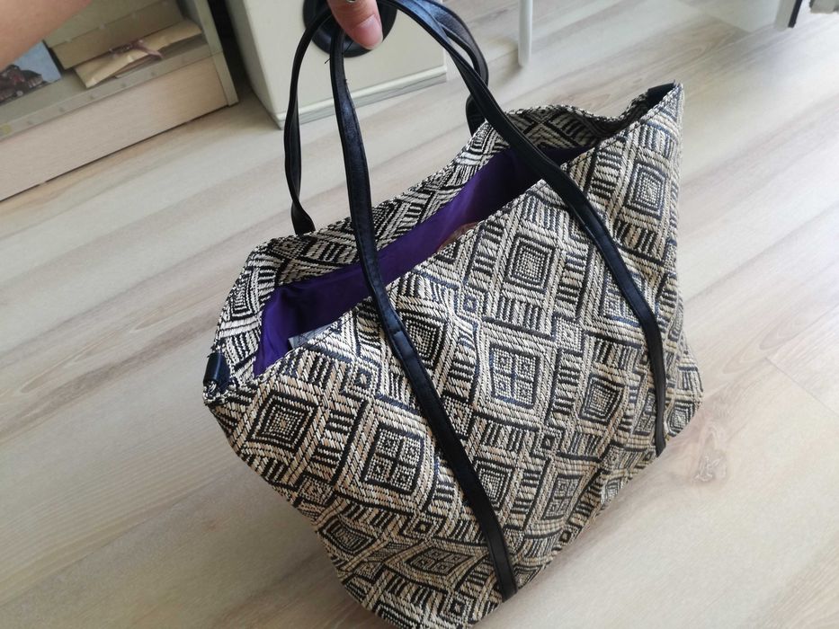 Летни сандали на висока подметка Jenny fairy + чанта в същия десен