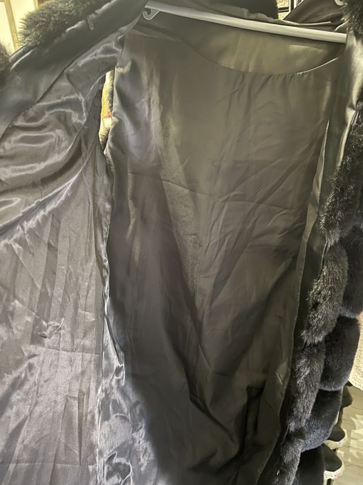 Яке от естествена кожа с косъм от лисица и елече от еко косъм