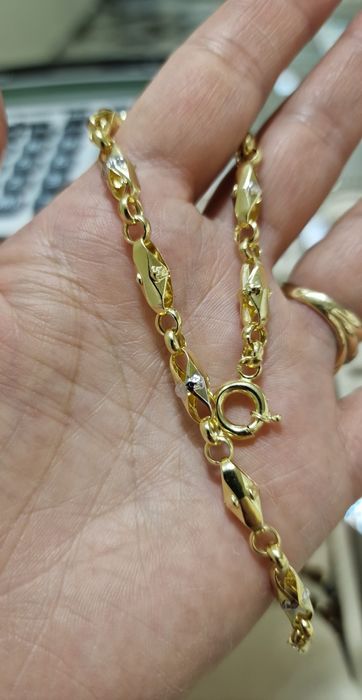 Гривна бяло жълто злато