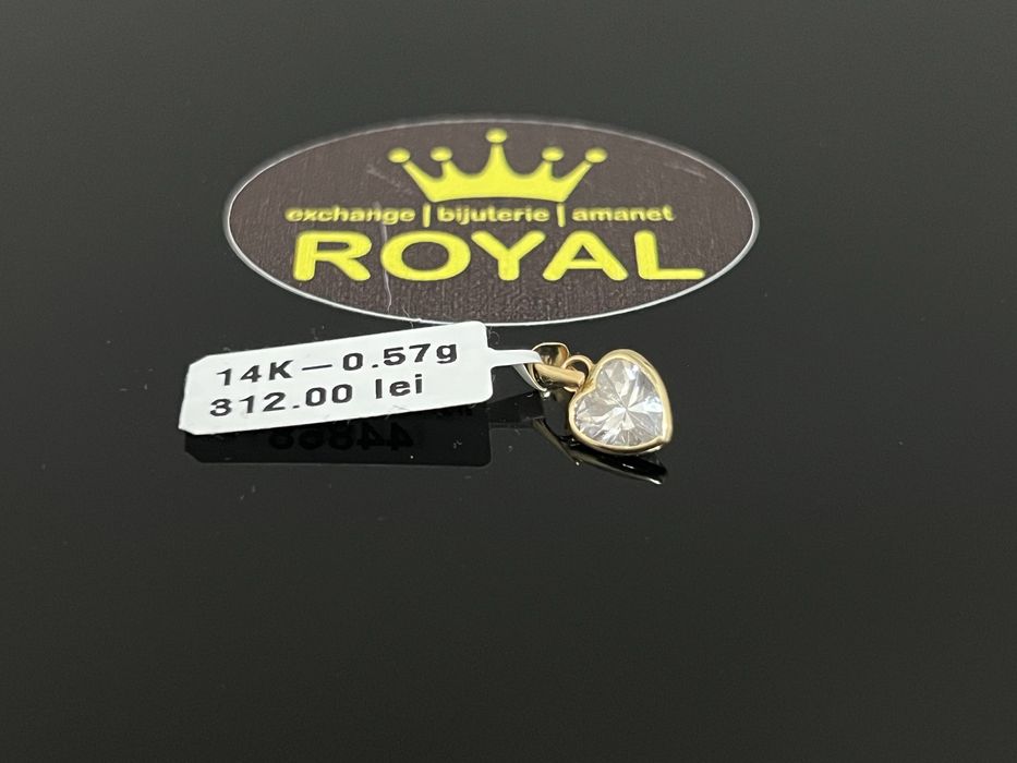 Bijuteria Royal CB : Pandant inima cu cristal  aur 14k 0,57 grame