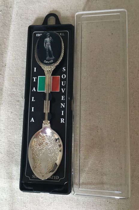 Сребърна сувенирна лъжичка-Давид