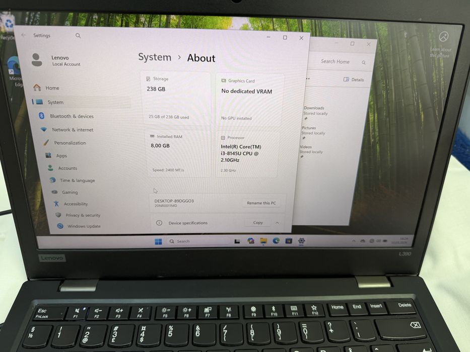 Lenovo Thinkpad L390 Yoga I3-8265U 256GB M.2 8GB  DDR4