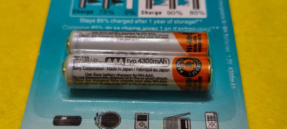SONY- AAA CicleEnergy, 4300mAh аккумуляторные батарейки типа-ААА