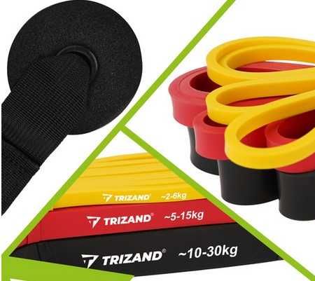 Комплект 3бр професионални фитнес ластици за тренировка