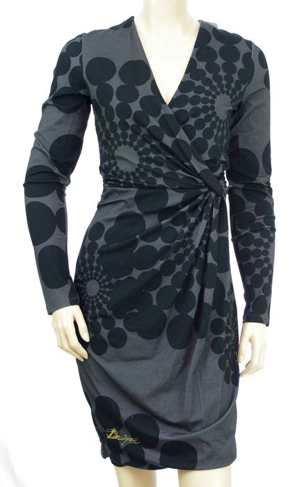 Rochie Desigual mar 36 Noua cu eticheta Gri cu model bleumarin