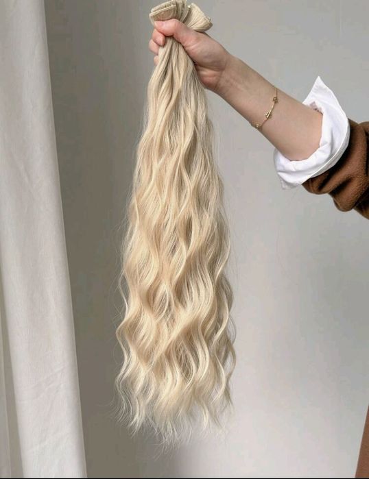Extensii de par clip on blond platinat