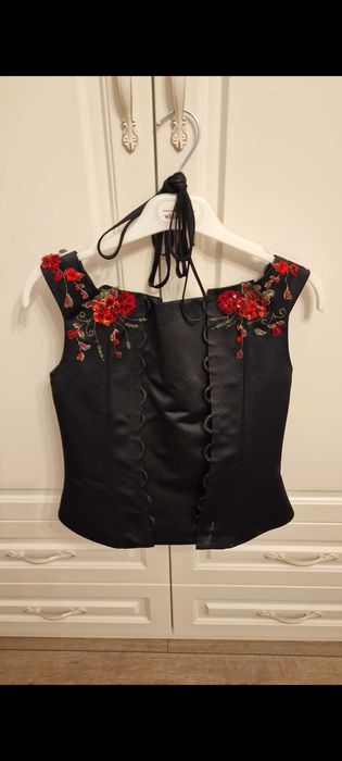 Corset satin negru, White Lady, marimea 36