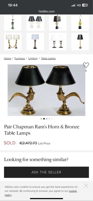 Антикварни настолни лампи Chapman 1970