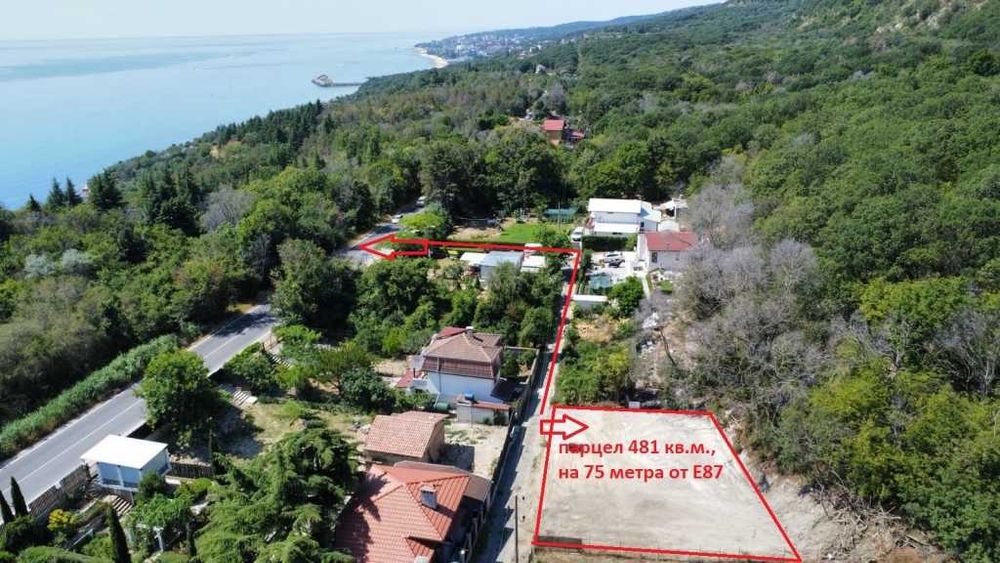Продавам парцел 481 кв.м. до къмпинг Лагуна, с вода и разрешение за бунгало 53000 евро