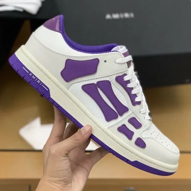 Amiri Skel Top Low Sneakers "White/Purple"