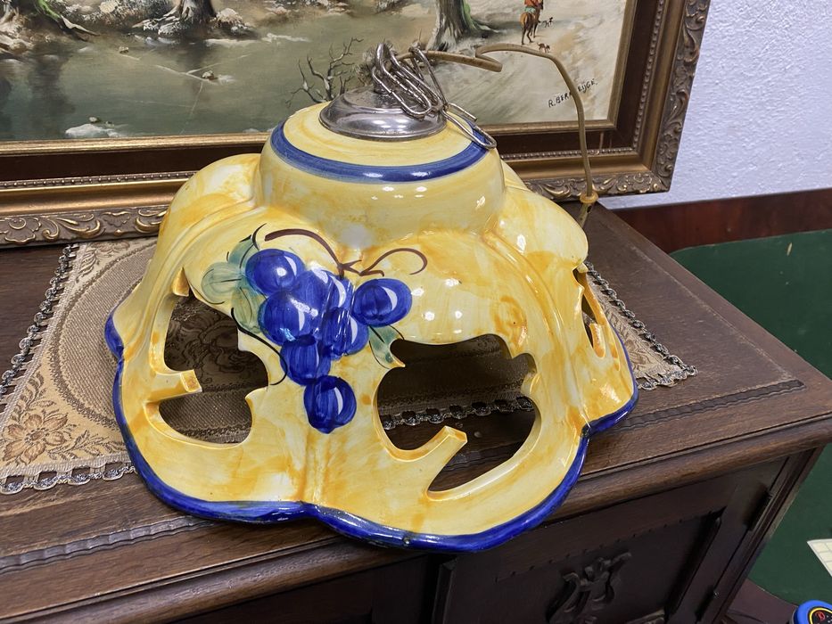 Порцеланов абажур за лампа Италия 1950-те ръчна украса полилей